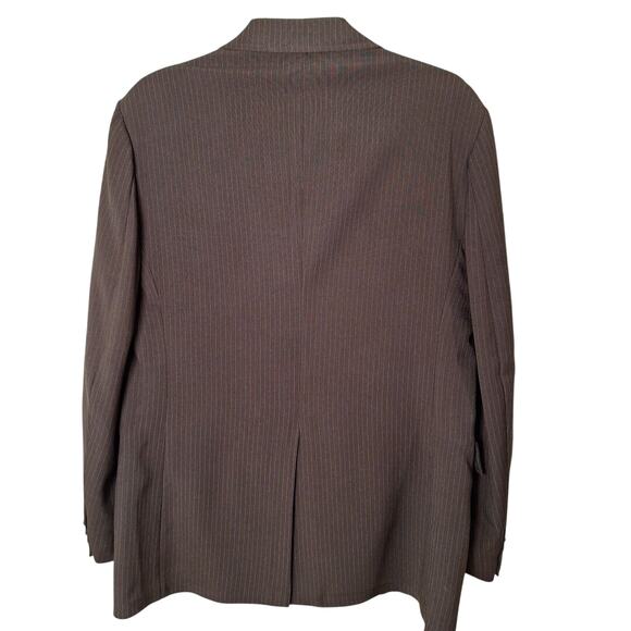 Vintage 70s/80s Brown Pinstripe Suit Jacket Blazer Men Size 40R Retro Grandpa - Picture 3 of 8